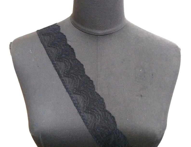 1 7/8 inch / 48mm wide - 5 yds - 20 yds Unstretch Black Flower Scalloped Polyester Mesh Lace Trim Crafts supply Need Sew On L483 image 6