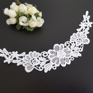 3 pcs 10 pcs Semi White / Raw White Cotton Crochet Flower Lace Patch Motif Appliques Crafts Supply Sew on Front Panel or Back Panel A268 image 3