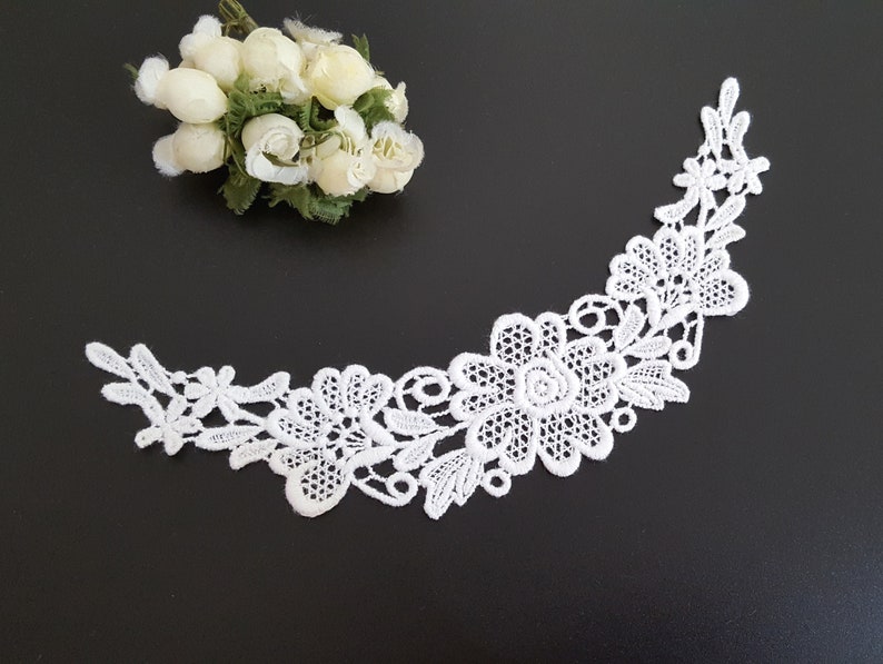 3 pcs 10 pcs Semi White / Raw White Cotton Crochet Flower Lace Patch Motif Appliques Crafts Supply Sew on Front Panel or Back Panel A268 image 3