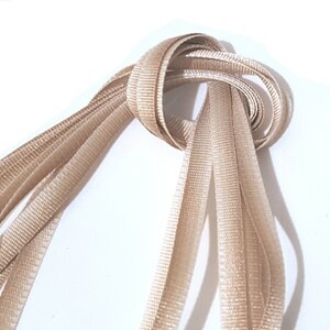 Appr 3/16 inch / 5mm wide - 10- 50yds Tan / Light Brown Ombre Polyester Grosgrain Ribbon, hanger loop, wrap, invitation card Cloth Sew L425