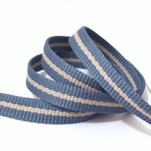3/8 zoll / 10 mm breit -5m - 50m strapazierfähiges Ripsband mit tiefem Graublau / Rauchblau und Khaki Gestreiftes Ripsband Bindetuch nähen GR13