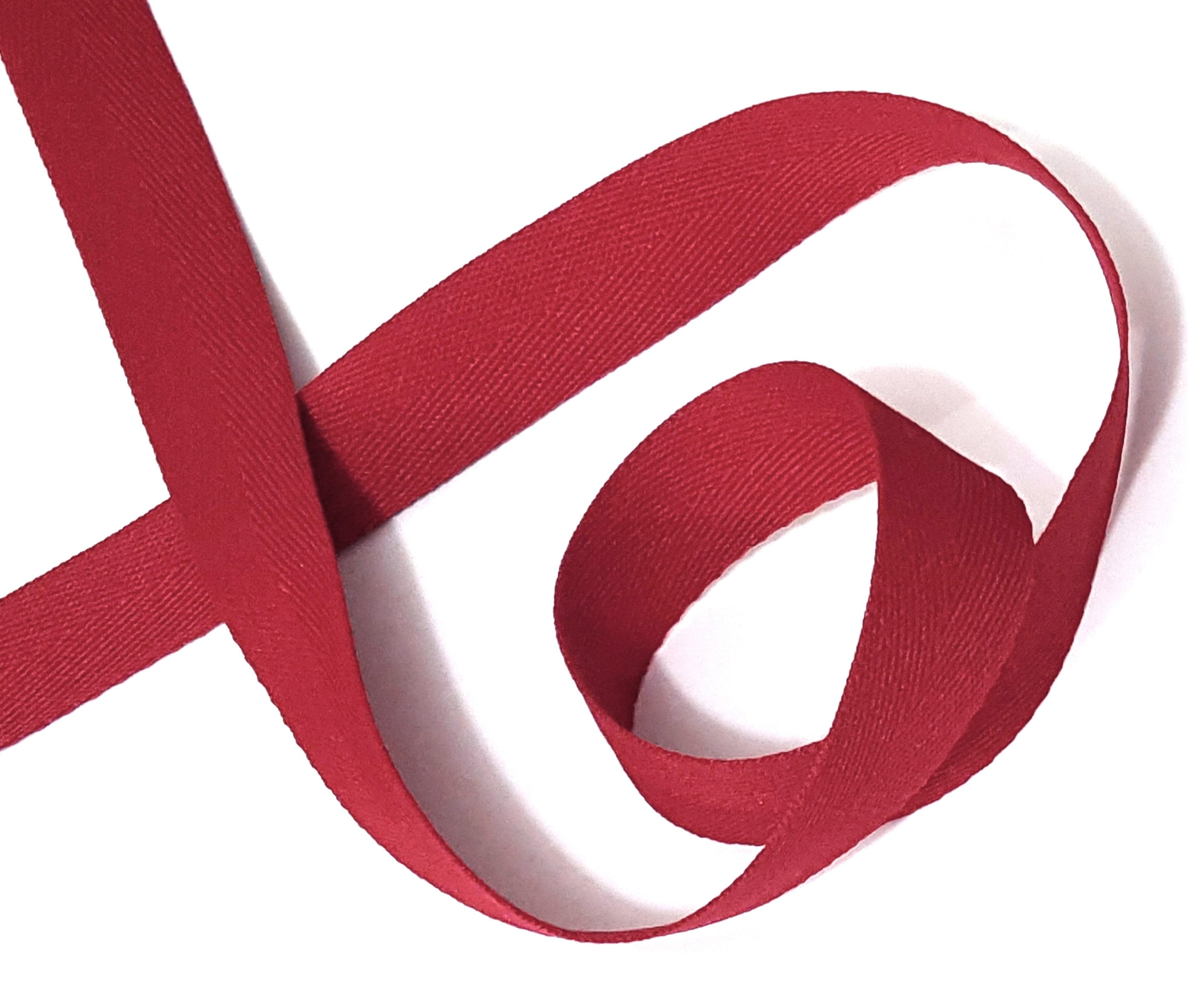Tape String Red 3/4 Inch / 20mm Wide - 5 Yds - 10 Yds Dark Red Twill Ribbon Polyester ...