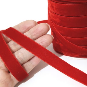 1/2 inch / 13mm width - 13 yds Red Velvet Ribbon Trim Craft Wrap W34