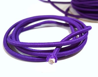 3.5mm width - 5 yds - 10 yds Purple Thick Drawstring Round Elastic Thread Elastic Cord Elastic Rope Craft Sewing   ET29