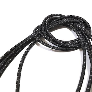 Ongeveer 2,5 mm breed - 5 yds - 10 yds Zwart met grijze steek Trekkoord Rond trekkoord Elastisch koord Touw Naaien ET24