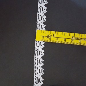 1/2 inch / 13mm width 5 yds 100 yds Semi White / Off white Cotton Crochet Lace Trim Crafts Supply , Clothing ,Doll Need Sew On L516 image 10