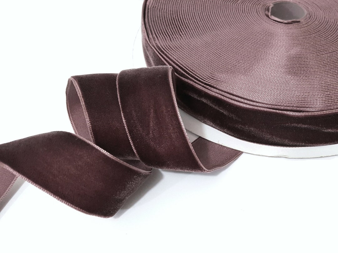 36mm Imported Velvet Ribbon - Dark Brown