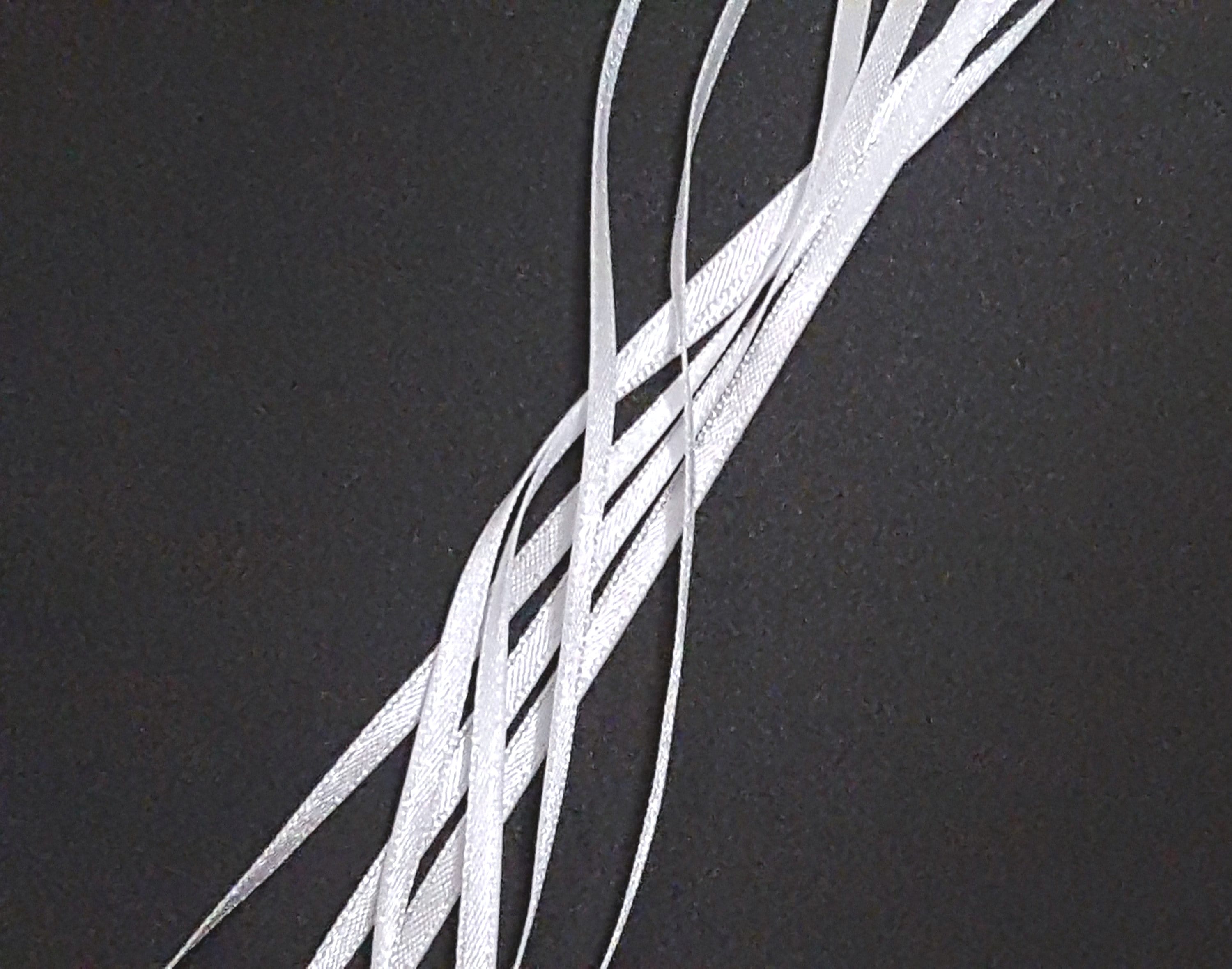 1/8 Inch / 3mm Wide - 50yds - 330 Yds Narrow White Nylon