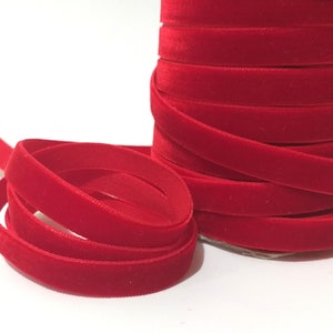 3/8 inch / 1cm / 10mm width - 5 yds - 33 yds Red Velvet Ribbon Trim Craft Wrap W34