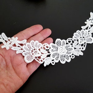 3 pcs 10 pcs Semi White / Raw White Cotton Crochet Flower Lace Patch Motif Appliques Crafts Supply Sew on Front Panel or Back Panel A268 image 1