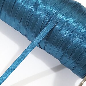 1/4 inch / 7 mm wide - 30yds - 100 yds Teal Blue Nylon Satin Ribbon Double Faced , Crafts Supply, Shoulder Hanger Loop, Card Making,Wrap S37
