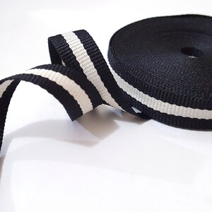 3/8 inch /10mm width 5 yds 50 yds Black with Gray Stripe Grosgrain Ribbon Polyester Binding Tape Party Decoration Clothing Sew GR19 image 5