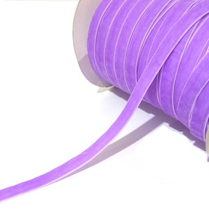 1/2 inch / 13mm or 3/4 inch / 20mm  width - 5 yds - 25 yds Heliotrope purple / Medium purple Velvet Ribbon Trim Craft Wrap W45