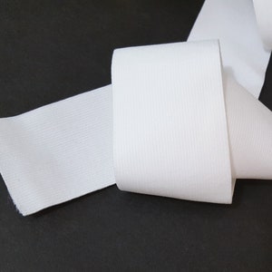 3 inch / 7.6 cm width 3 yds 20 yds Soft hand feel White Waistband Elastic Band Trim thickness 0.5mm Need Sew On EB25 image 2