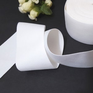 3 inch / 7.6 cm width 3 yds 20 yds Soft hand feel White Waistband Elastic Band Trim thickness 0.5mm Need Sew On EB25 image 1