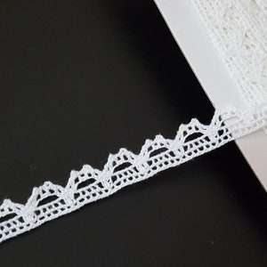 1/2 inch / 13mm width 5 yds 100 yds Semi White / Off white Cotton Crochet Lace Trim Crafts Supply , Clothing ,Doll Need Sew On L516 image 8