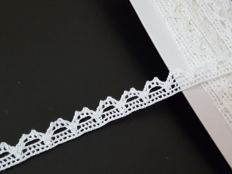 1/2 inch / 13mm width 5 yds 100 yds Semi White / Off white Cotton Crochet Lace Trim Crafts Supply , Clothing ,Doll Need Sew On L516 image 8