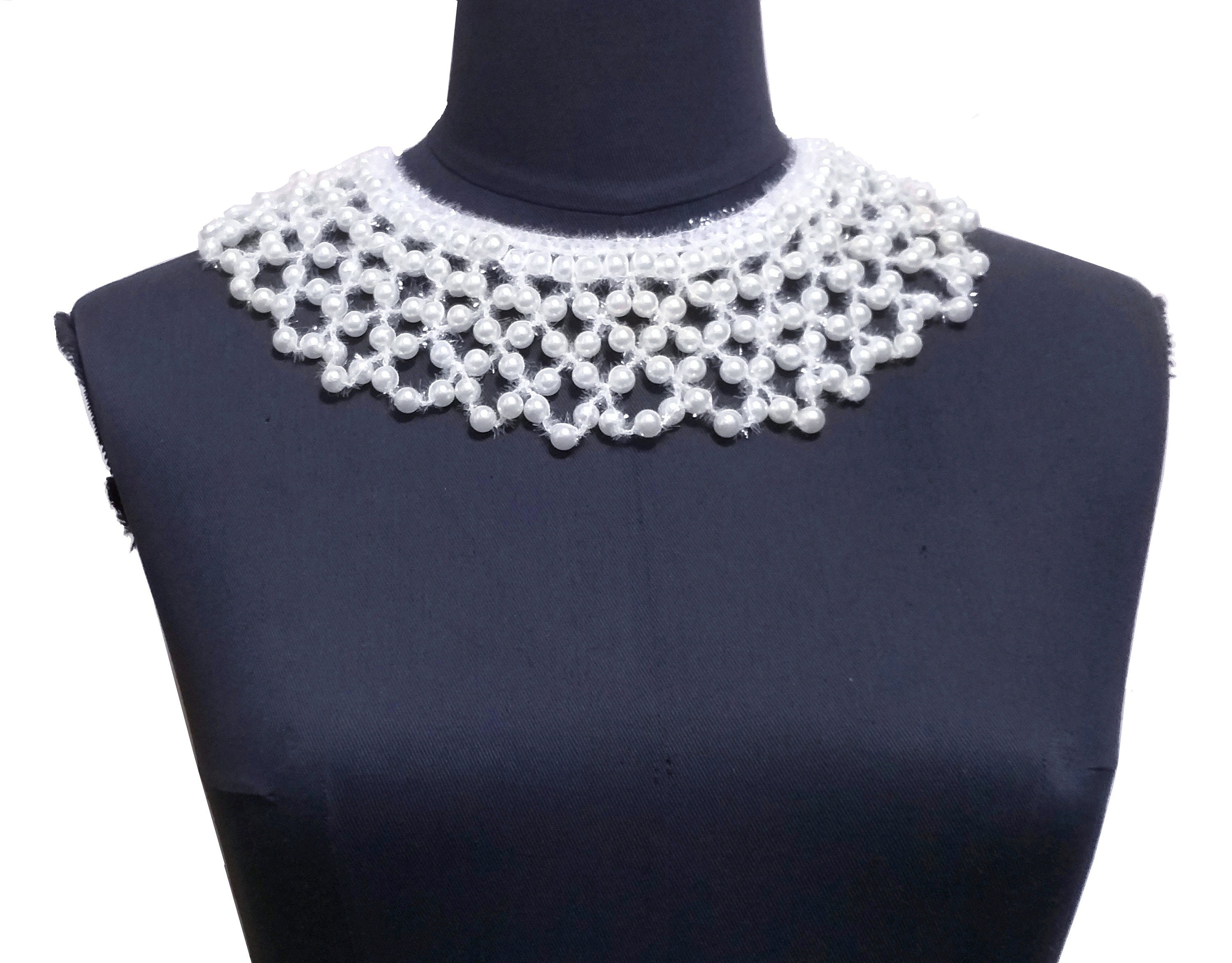 Collier Dentelle Et Perles Argenté - Réglable, Garanti Sans Nickel, Neuf Avec étiquettes