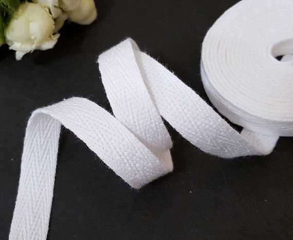 Cotton Twill Tape Cotton Ribbon Bias Tape Sewing Wholesale DIY Craft Gift  Wrapping Packing Garment Accessories-Off White-4/5 