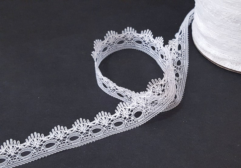 Crafts supply Doll dress No stretch L222 Approx 58 inch 16mm width 20 yds White Polyester Lace Mesh Lace 5 yds
