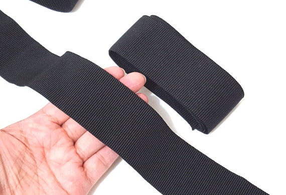 1-5/8" 4cm wide - 3 yds -20 yds Strong Thick Stretch Black Petersham Ribbon Grosgrain Ribbon Binding Poly Tape for belt shoes Cloth Sew GR26