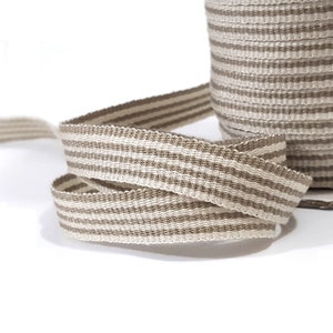 3/8 Zoll / 10mm breit - 5 yds -50 yds Weiches Handgefühl Hellbraun & Beige Streifen Grosgrain Ribbon Wrap Clothing Sew GR22