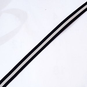 3/8 inch /10mm width 5 yds 50 yds Black with Gray Stripe Grosgrain Ribbon Polyester Binding Tape Party Decoration Clothing Sew GR19 image 8
