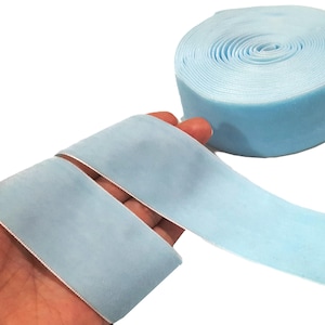 1-1/2 inch / 38 mm width - 5 yds - 25 yds Light Blue Velvet Ribbon Trim Craft Supplies Wrap W15