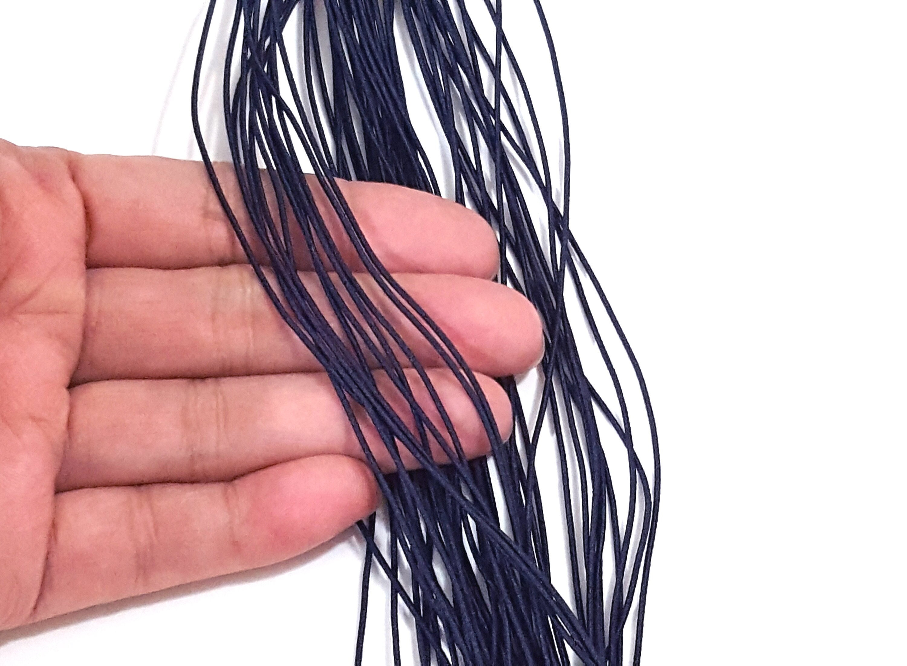 1.5mm or 2mm wide 5-20yd Black Elastic Cord Elastic Thread Drawstring Rope  ET10