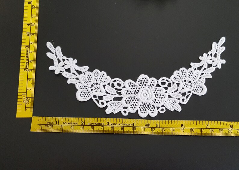 3 pcs 10 pcs Semi White / Raw White Cotton Crochet Flower Lace Patch Motif Appliques Crafts Supply Sew on Front Panel or Back Panel A268 image 5