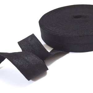 1/2 Zoll / 13 mm Breite - 5 yds - 20 yds weiches, glänzendes schwarzes Satin Foldover Elastic Band Handwerk Versorgung - am besten für Stirnband Bedarf Sew On EB27