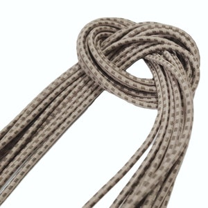 Ongeveer 2 mm breed - 5 yds - 10 yds lichtbruin met donkerbruin gestikt trekkoord rond trekkoord elastisch koord touw naaien ET36