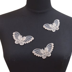 5 pcs - 100 pcs Small Ivory Butterfly Lace Patch Motif Appliques  Crafts Supply Sew on - Front Panel or Back Panel A15