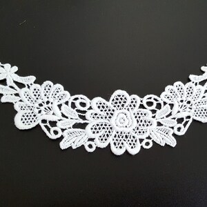 3 pcs 10 pcs Semi White / Raw White Cotton Crochet Flower Lace Patch Motif Appliques Crafts Supply Sew on Front Panel or Back Panel A268 image 4