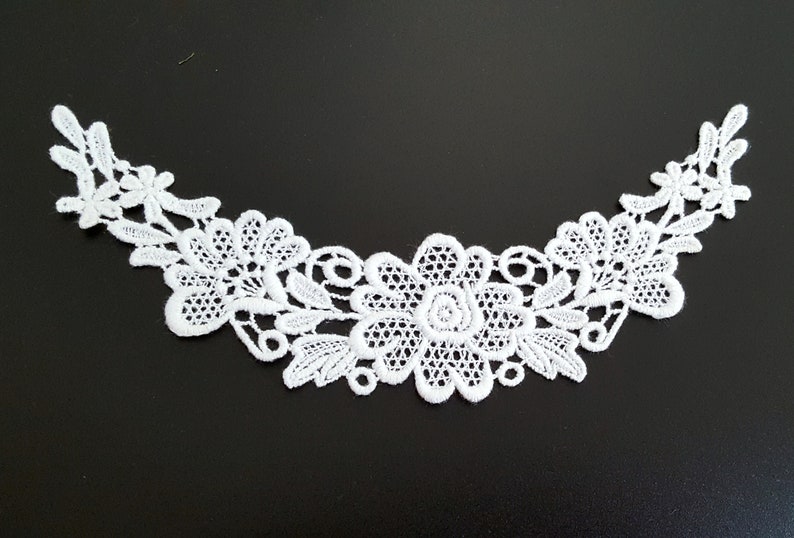 3 pcs 10 pcs Semi White / Raw White Cotton Crochet Flower Lace Patch Motif Appliques Crafts Supply Sew on Front Panel or Back Panel A268 image 4