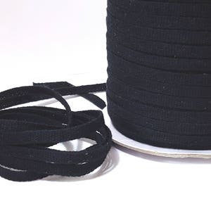 3/16" 5 mm breed - 5 - 200 yds zwarte katoenen tape keperband plat koord beste voor hangerlus, schouderlus kleding naaien TR4