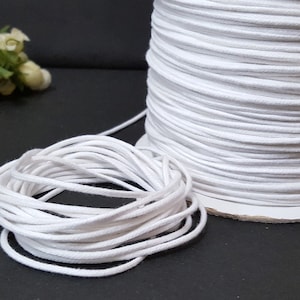 Approx 2mm width -  5 yards - 350 yards White Cotton Cord String Rope Drawstring Wrap Crafts Supply  CC1
