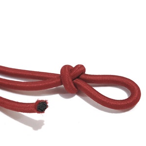 Ongeveer 3,5 mm breed - 5 yds - 10 yds donkerrood dik elastisch garen trekkoord rond trekkoord elastisch koord touw naaien ET13