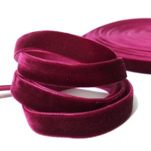 1/2 inch / 13mm width - 6 yds - 25 yds Burgundy Red Velvet Ribbon Trim Craft Wrap W16