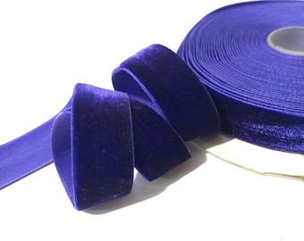 3/4 inch / 20mm width- 8 yds - 10 yds  Regal Purple Velvet Ribbon Trim Craft Wrap  W51