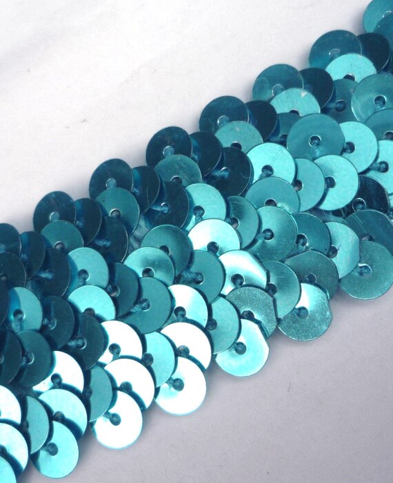 1 po/2,5 cm de largeur - - largeur 9 yds Turquoise Bleu Stretch rond Sequin élastique SQ9 05fa7b 1 po/2,5 cm de largeur - - largeur 9 yds Turquoise Bleu Stretch rond Sequin élastique SQ9 05fa7b
