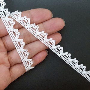 1/2 inch / 13mm width 5 yds 100 yds Semi White / Off white Cotton Crochet Lace Trim Crafts Supply , Clothing ,Doll Need Sew On L516 image 1