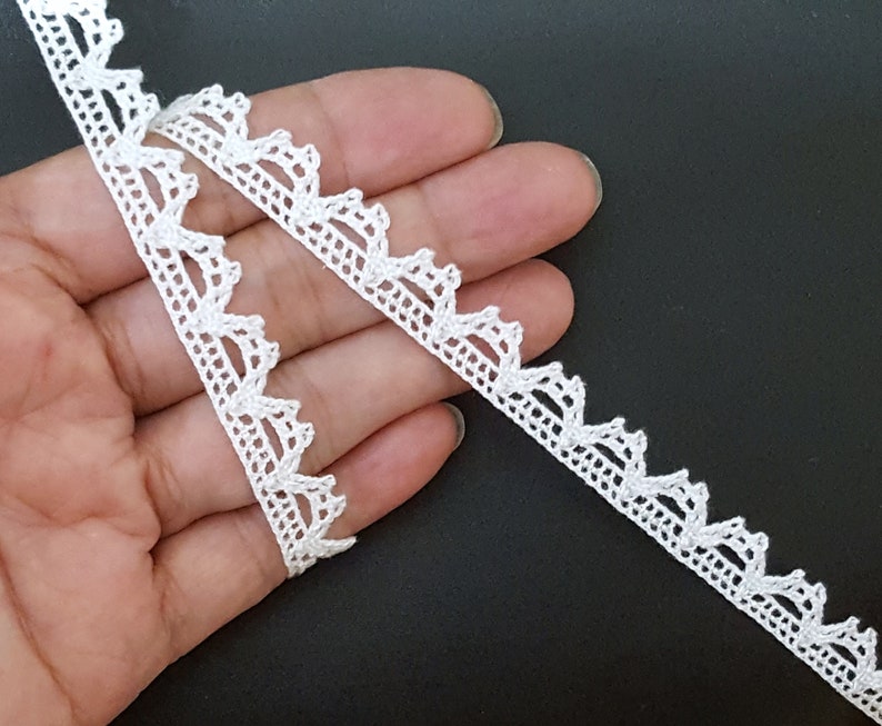 1/2 inch / 13mm width 5 yds 100 yds Semi White / Off white Cotton Crochet Lace Trim Crafts Supply , Clothing ,Doll Need Sew On L516 image 1