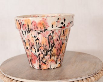 Confetti Small round flower pot. Handmade Porcelain