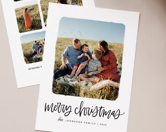 Christmas Card Photoshop Template, Christmas Print Card, Holiday Card Template, Christmas Family Card, Christmas Photo Card  -  CD273