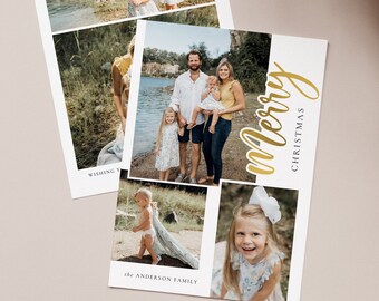 Christmas Card Photoshop Template, Christmas Print Card, Holiday Card Template, Christmas Family Card, Christmas Photo Card  -  CD282