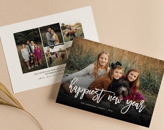 Editable New Year  Canva & Photoshop Card Template, New Year  Editable Card, New Year  Printable Card, New Year  Editable Photo Card - CD391