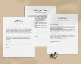 Photography Print and Model Release Form, Session Contract Template, Print Release Form, Model Release Photoshop Template - F005