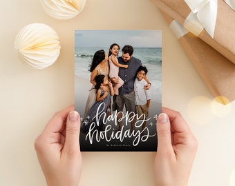 Christmas Card Photoshop Template, Holiday Card Canva Template, Christmas Family Card, Christmas Photo Card  - Full Happiness CD217