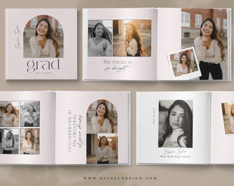 Senior Album Template, Photography Template, Graduation Photo Book Template, Album Photoshop Template - AL024